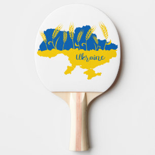 Raquette De Ping Pong La typographie ukrainienne et l'oreille au blé sur