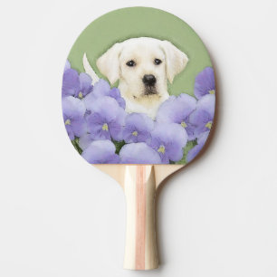 Raquette De Ping Pong Labrador Retriever Puppy Painting Original Chien A