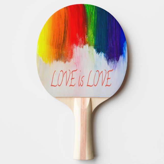 Raquette De Ping Pong L'amour est l'amour Rainbow Pride LBGQT (Devant)