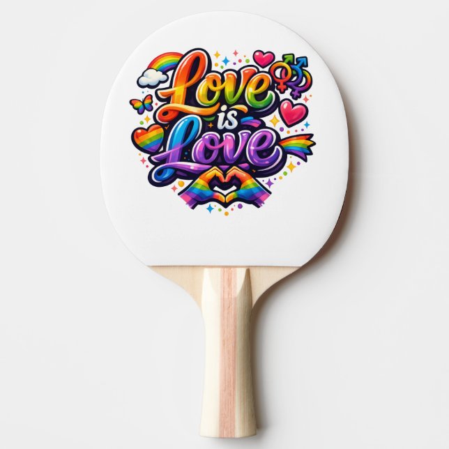 Raquette De Ping Pong L'amour est l'amour – Typographie de la fierté arc (Devant)