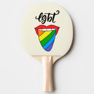 Raquette De Ping Pong Langue arc-en-ciel LGBT