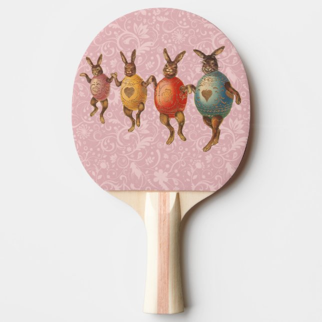 Raquette De Ping Pong Lapin de Pâques Œufs Dansants (Devant)