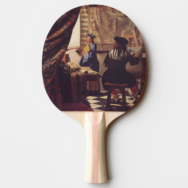 Raquette De Ping Pong L'art de la peinture par Johannes Vermeer (Dos)