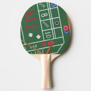 Raquette De Ping Pong Le casino chie le Tableau avec des puces et des