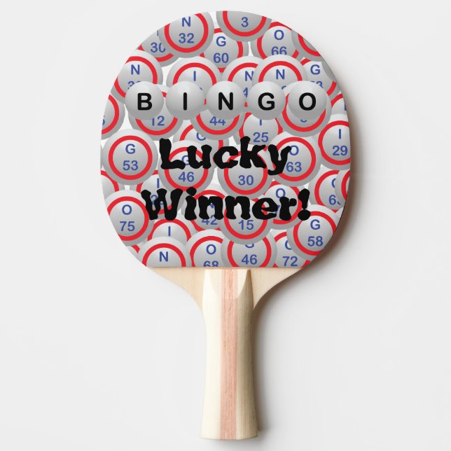 Raquette De Ping Pong Le gagnant chanceux de boules de bingo-test jurent (Devant)