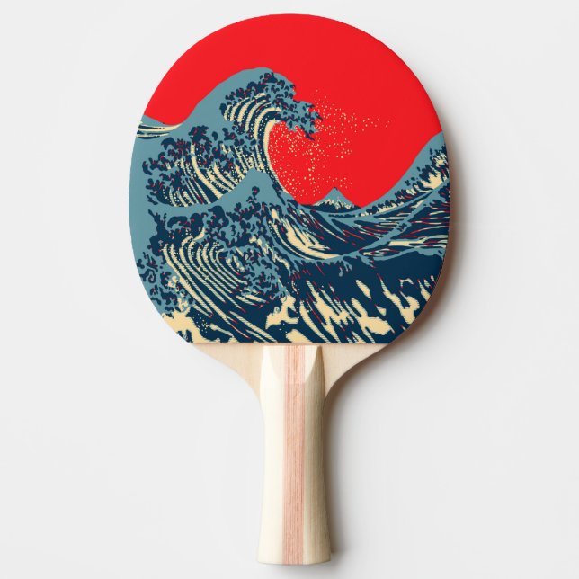 Raquette De Ping Pong Le grand décor de bruit de vague de Hokusai (Devant)