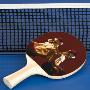 Raquette De Ping Pong Le Noël dos à dos des hommes torse nu de SlipperyJ