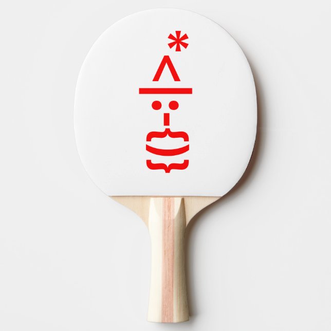 Raquette De Ping Pong Le Père Noël avec la barbe Émoticon de Noël (Devant)