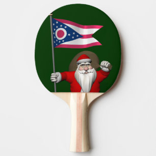 Raquette De Ping Pong Le Père Noël Avec L'Enseigne De L'Ohio