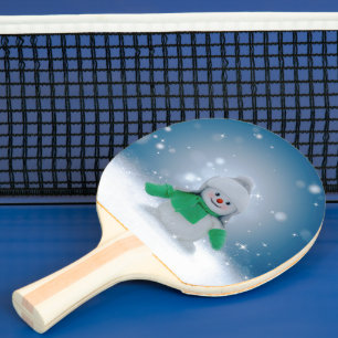 Raquette De Ping Pong Le personnage de bonhomme de neige de Noël adorabl