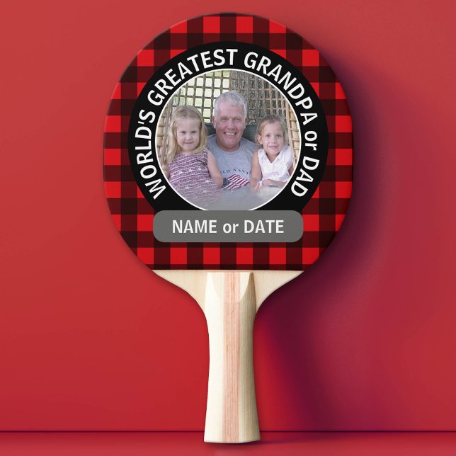 Raquette De Ping Pong Le plus grand papa grand-père du monde Modèle phot (Custom Ping Pong Paddle for Dad)