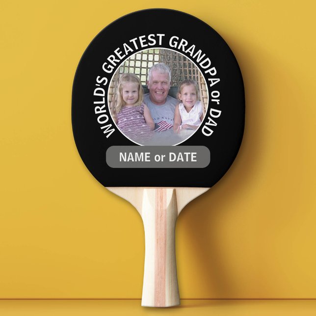 Raquette De Ping Pong Le plus grand papa grand-père du monde Modèle phot (Custom Ping Pong Paddle for Dad)