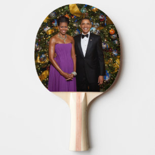 Raquette De Ping Pong Le président américain Barack Obama sur la carte d