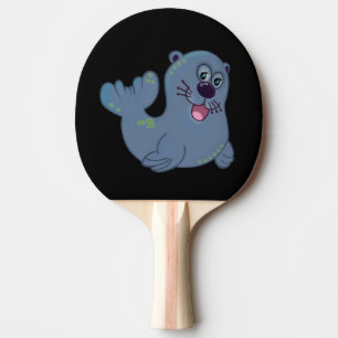 Raquette De Ping Pong Le Sceau De Tissu Chez Zazzle Mascot Caractère Log