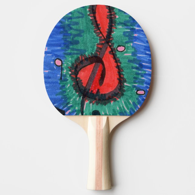 Raquette De Ping Pong "Le son du rouge" Ping Paddle Abstrait (Devant)