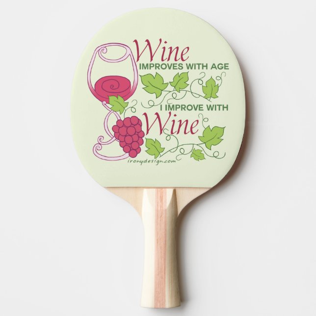 Raquette De Ping Pong Le vin s'améliore avec l'âge (Devant)