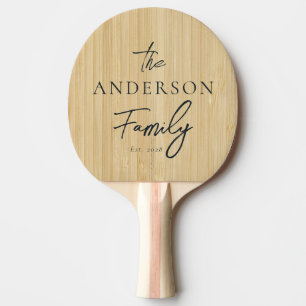 Raquette De Ping Pong Légère Calligraphie Bambou Nom de Famille
