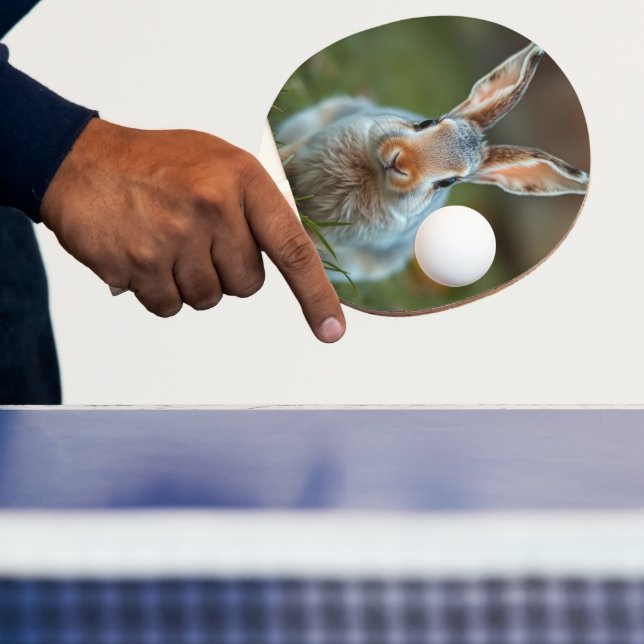 Raquette De Ping Pong "L'élégance bleue : le lapin russe" (Insitu)