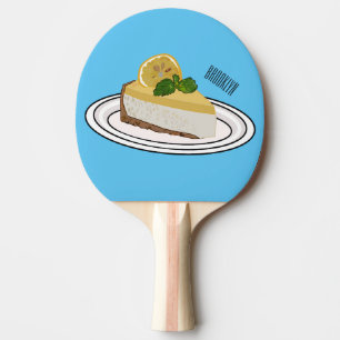 Raquette De Ping Pong Lemon cheesecake cartoon illustration 