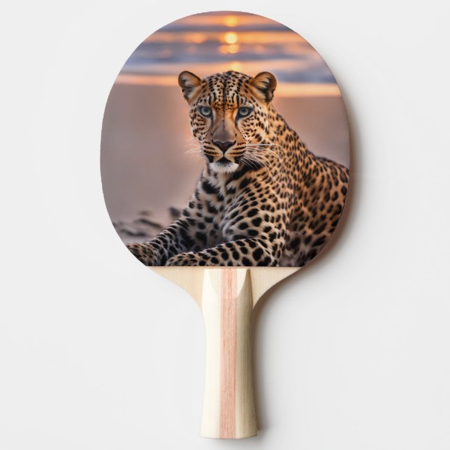 Raquette De Ping Pong Léopard sur la plage (Devant)
