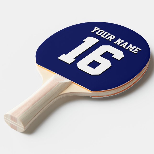Raquette De Ping Pong L'équipe de Jersey de sports Blue Navy (Devant Angle)