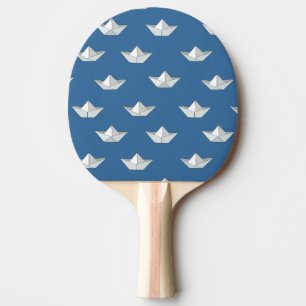 Raquette De Ping Pong Les Bateaux Origami Sur Le Motif De L'Eau