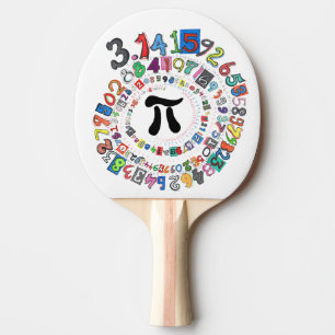 Raquette De Ping Pong Les chiffres de pi forment une spirale colorée