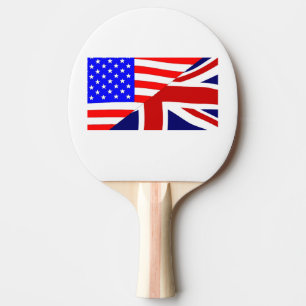 Raquette De Ping Pong Les Etats-Unis et drapeaux BRITANNIQUES