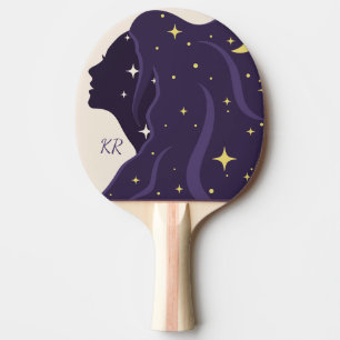 Raquette De Ping Pong Les étoiles d'or violet de l'Univers cosmique pers