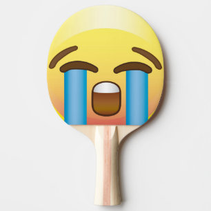 Raquette De Ping Pong Les larmes tristes pleurantes Emoji font face à la