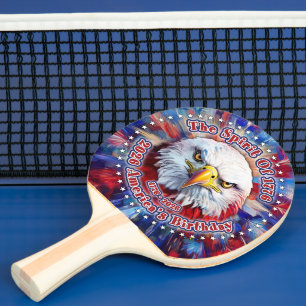 Raquette De Ping Pong L'Esprit de 1776, 2026 L'aigle rouge de feu d'Amér
