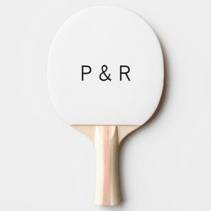 Raquette De Ping Pong Lettre initiale du couple ajoutée au partenaire ro