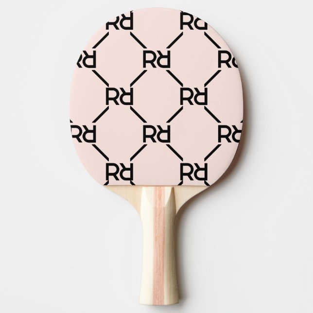 Raquette De Ping Pong LETTRE MONOGRAPHIQUE Fille Rose Moderne Luxe Éléga (Devant)