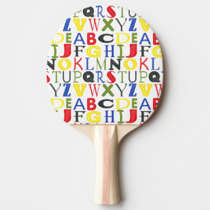 Raquette De Ping Pong Lettres brillamment colorées par Megan Meagher