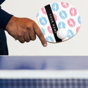 Raquette De Ping Pong Lèvres Roses, Lèvres Bleues, Baiser, Votre Nom, Pe