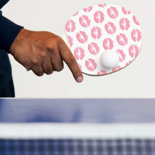 Raquette De Ping Pong Lèvres Roses, Motif De Lèvres, Rouge Rose, Baiser