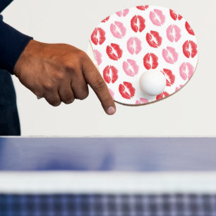Raquette De Ping Pong Lèvres rouges et roses, Motif des lèvres, bâton à