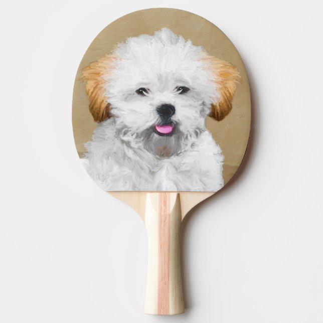 Raquette De Ping Pong Lhasa Apso Puppy Peinture - Cute Original Chien Ar (Devant)
