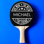 Raquette De Ping Pong L'Homme Le Mythe La Légende Drôle Nom Personnalisé<br><div class="desc">Apportez une touche légendaire au jeu avec la pagaie de ping-pong "The Man, The Myth, The Legend" ! Personnalisez-le avec leur nom pour un cadeau unique et amusant, parfait pour les amateurs de ping-pong. Doté d'un design élégant et d'une construction durable, cette pagaie allie style et performance. Que ce soit...</div>
