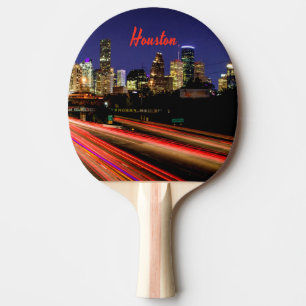 Raquette De Ping Pong Ligne Skyline de Houston Texas City