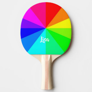 Raquette De Ping Pong Lignes arc-en-ciel
