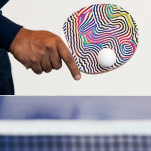 Raquette De Ping Pong Lignes de couleur ondulées