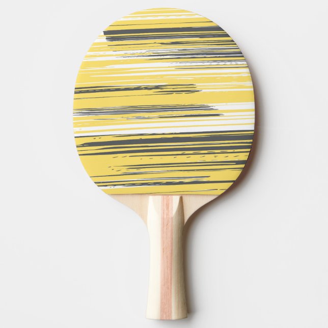 Raquette De Ping Pong Lignes peintes à la main - jaune (Devant)