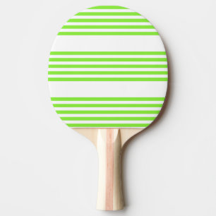 Raquette De Ping Pong Lime vert et blanc cinq bandes motif