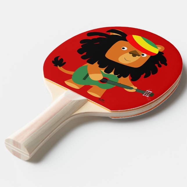 Raquette De Ping Pong Lion caricature mignon de la pagaie de ping-pong d (Devant Angle)