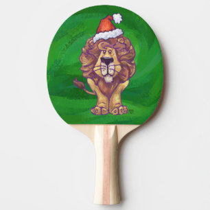 Raquette De Ping Pong Lion Christmas on Green