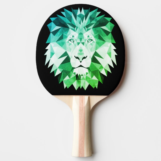 Raquette De Ping Pong Lion Géométrique Vert (Devant)