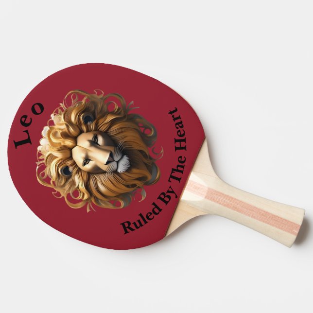 Raquette De Ping Pong Lion, Lion, Dirigé Par Le Coeur, (Côté)