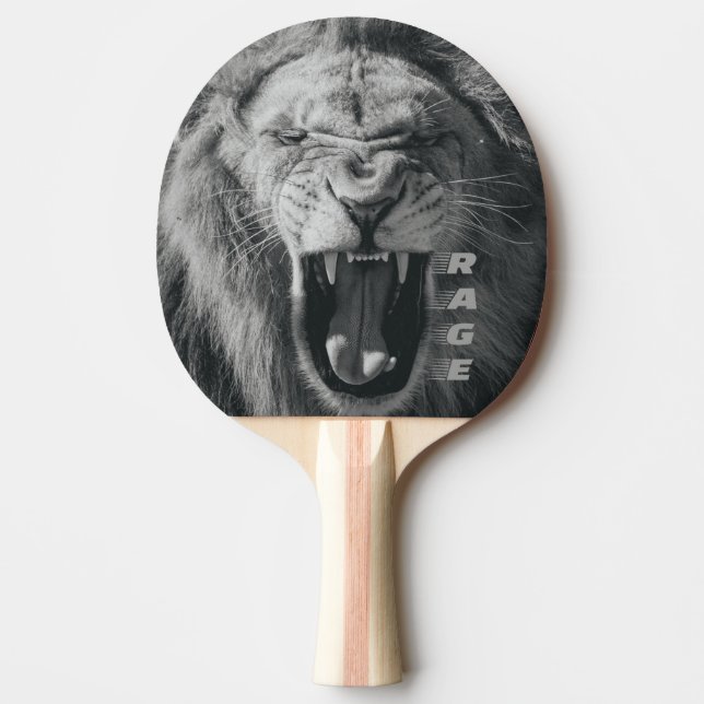 Raquette De Ping Pong Lion Rage noir et blanc Rocher (Devant)