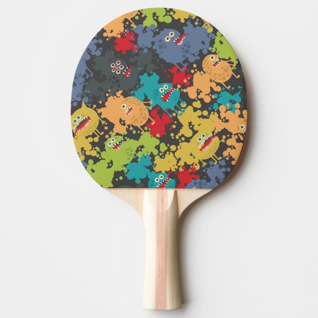 Raquette De Ping Pong Little cute funny monsters (Devant)